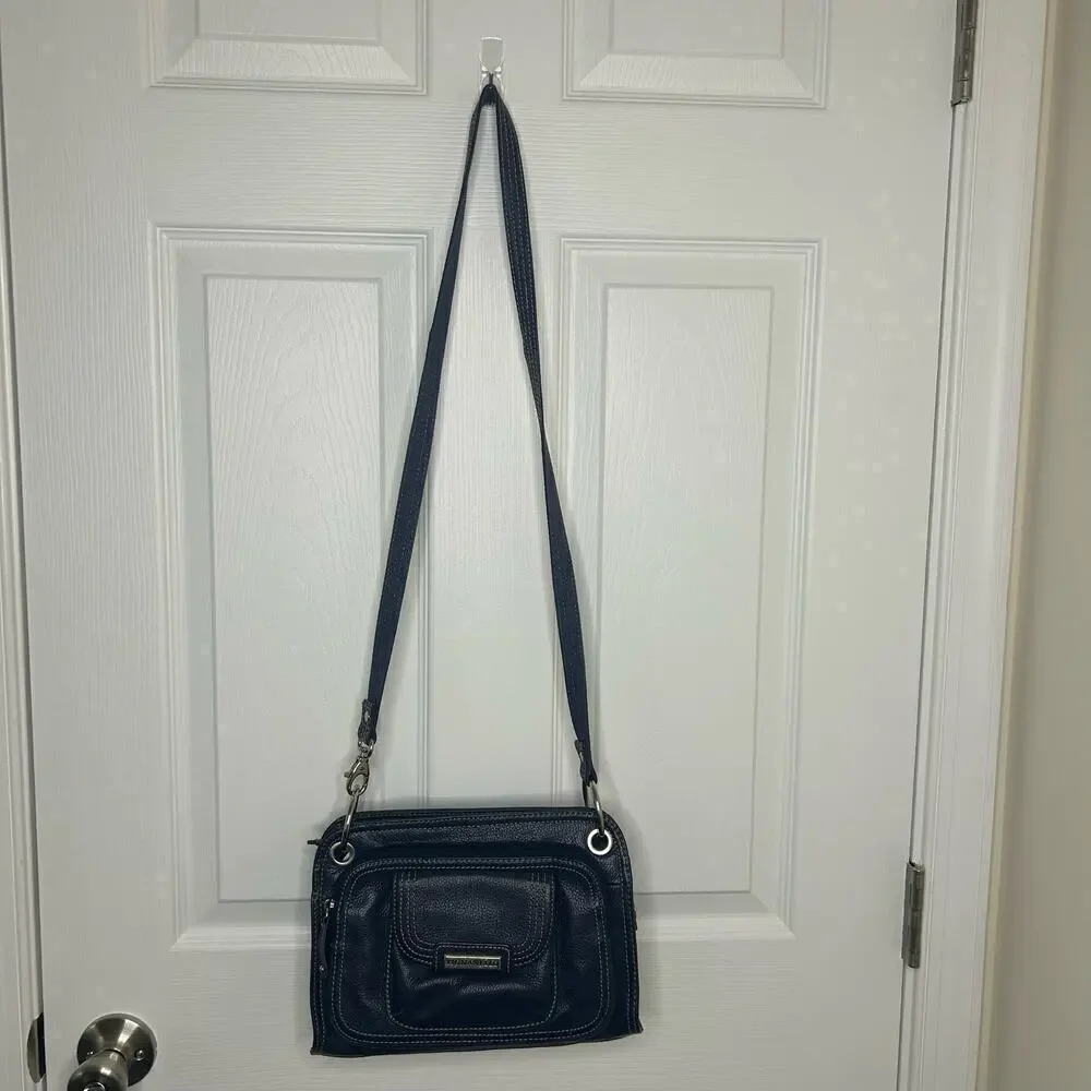 Tignanello Cross Body Bag Navy Genuine Leather